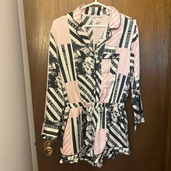 Victoria's Secret Satin Like Romper PJs - Picture 1 of 2